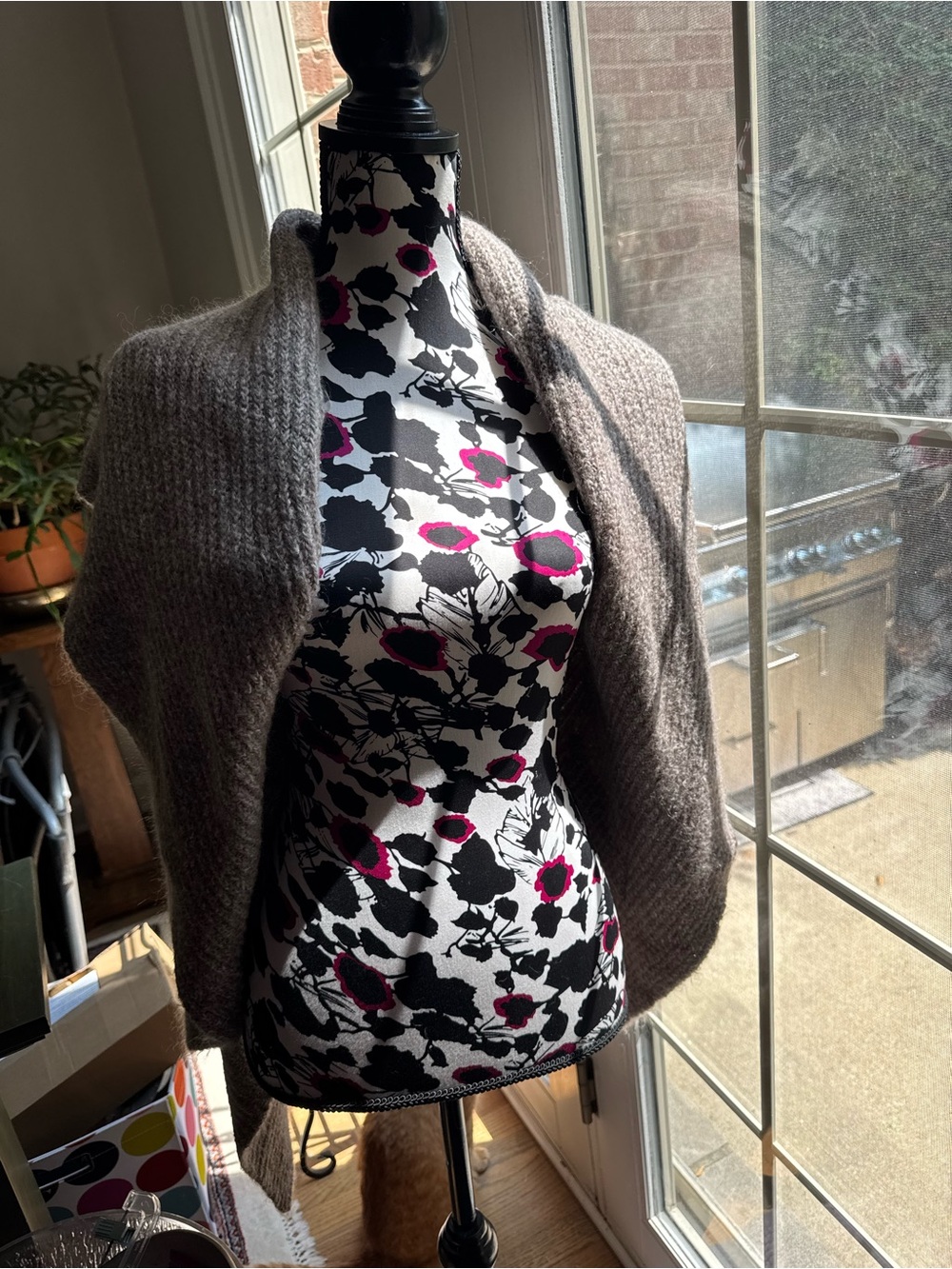 TCEC Taupe Open-Front Knit Shrug